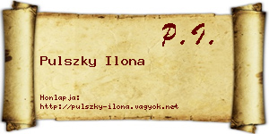 Pulszky Ilona névjegykártya